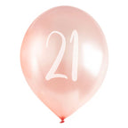 Rose Gold 21st Milestone Balloons - 12" Latex (5pk)