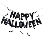 Happy Halloween Balloon Bunting with Webs & Bats