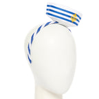Blue & White Mini Sailor Hat Headband