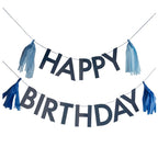 Mix It Up Blue Happy Birthday Tassel Bunting