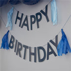 Mix It Up Blue Happy Birthday Tassel Bunting