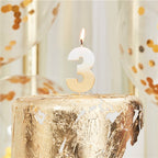 Gold Ombre Number 3 Candle - 5cm