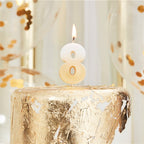 Gold Ombre Number 8 Candle - 5cm