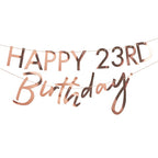 Mix It Up Rose Gold Customisable Age Birthday Paper Banner - 1.5m