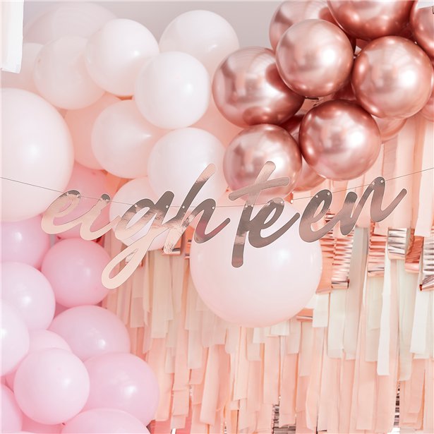 Mix It Up 'Eighteen' Rose Gold Paper Banner - 1.7m