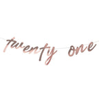 Mix It Up 'Twenty One' Rose Gold Paper Banner - 1.7m