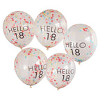 Hello 18 Mix It Up Brights Confetti Latex Balloons - 12" (5pk)