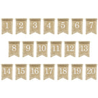 Rustic Hessian Table Numbers - 1-20 (20pk)