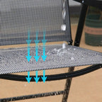 Set of 2 Metal Frame Fabric Foldable Chairs