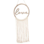 Wooden Love Macrame Wall Hanging Hoop