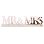 A Touch Of Pampas Rose Gold Acrylic Mr & Mrs Table Decoration