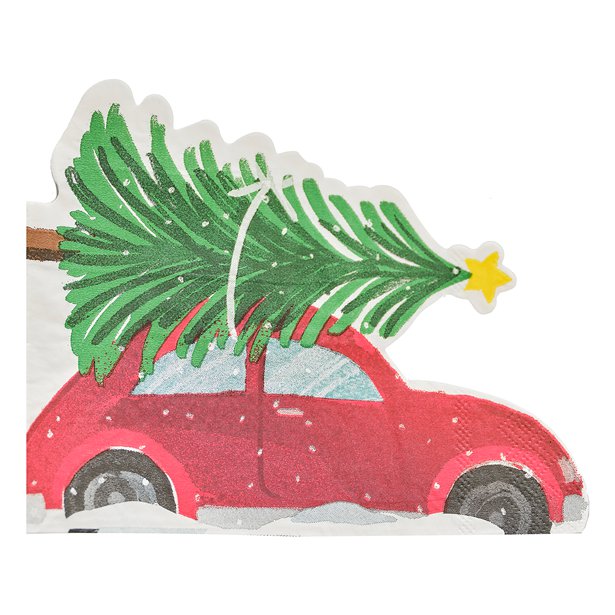 Festive Car Paper Napkins - 33cm (16pk)