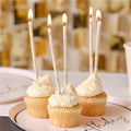 Nude & Champagne Gold Tall Marble Candles (12pk)