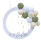 Botanical 'Hey Baby' Photo Booth Frame With Balloons