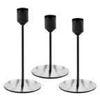 Contemporary Wedding Black Candle Holders (3pk)