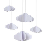 White 3D Clouds Paper Hanging Decorations (5pk)