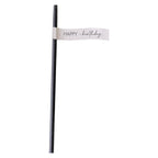 Black Happy Birthday Paper Straws (16pk)