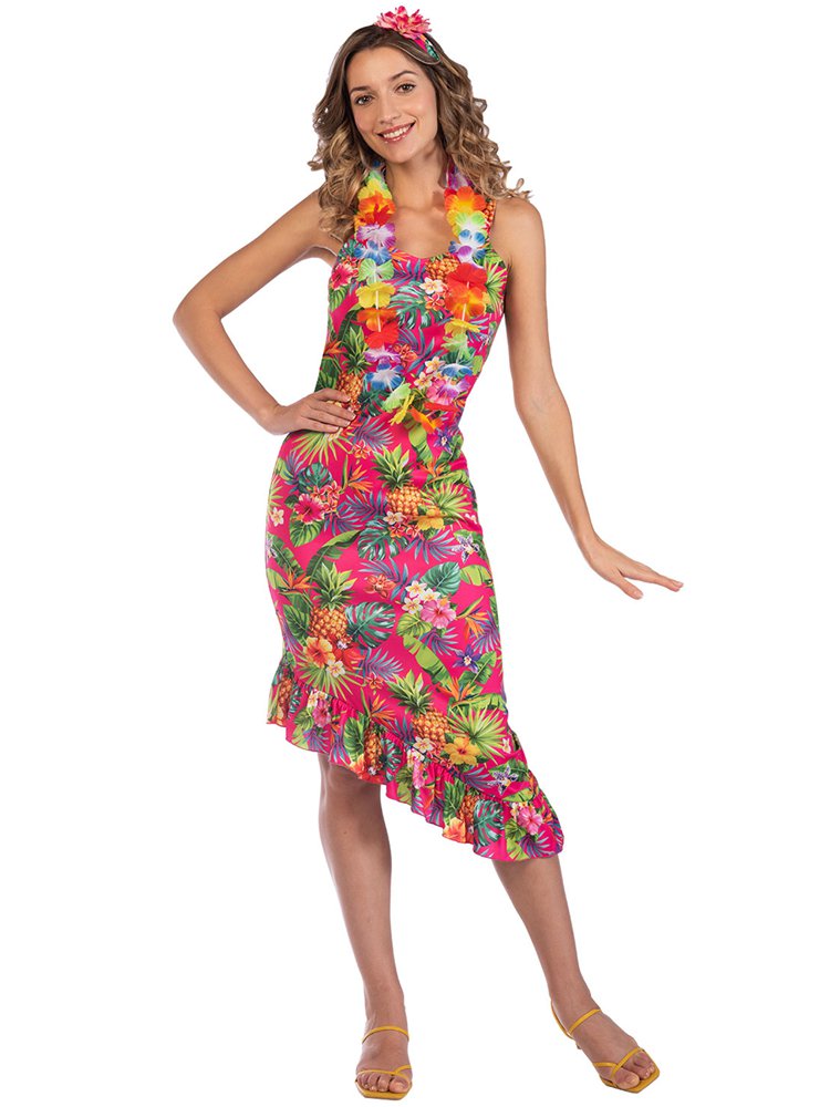 Pink Hawaiian Dress - Adult Costume