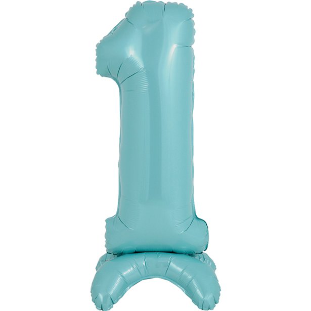 Pastel Blue Standing Number Balloons - 25" Air Fill