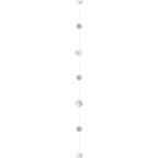 Silver Glitter Paper Circles Balloon Tail - 1.8m