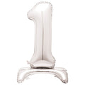 Silver Standing Number Balloons - 30" Air Fill