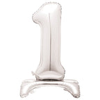 Silver Standing Number Balloons - 30" Air Fill