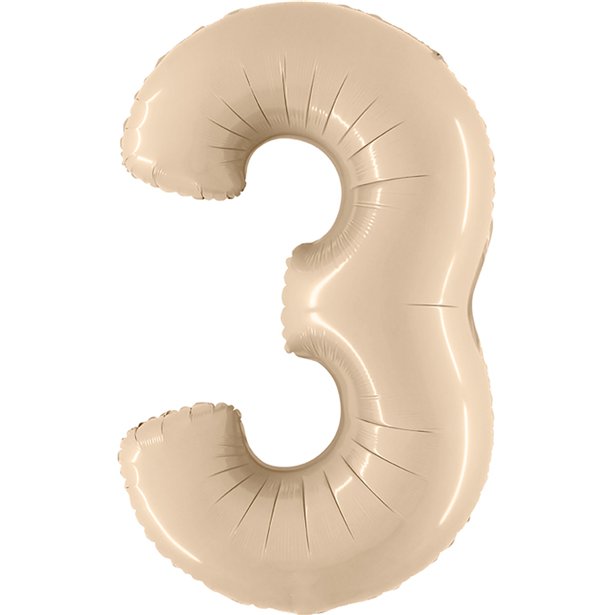Satin Cream Foil Number Balloons - 40"