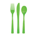 Lime Green Reusable Plastic Cutlery Set (18pk)