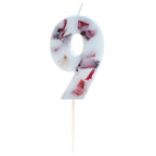 Pressed Petal Number 9 Birthday Cake Candle
