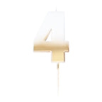Gold Ombre Number 4 Candle - 5cm