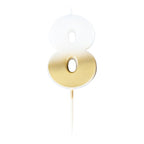 Gold Ombre Number 8 Candle - 5cm