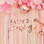 Mix It Up Rose Gold Customisable Age Birthday Paper Banner - 1.5m