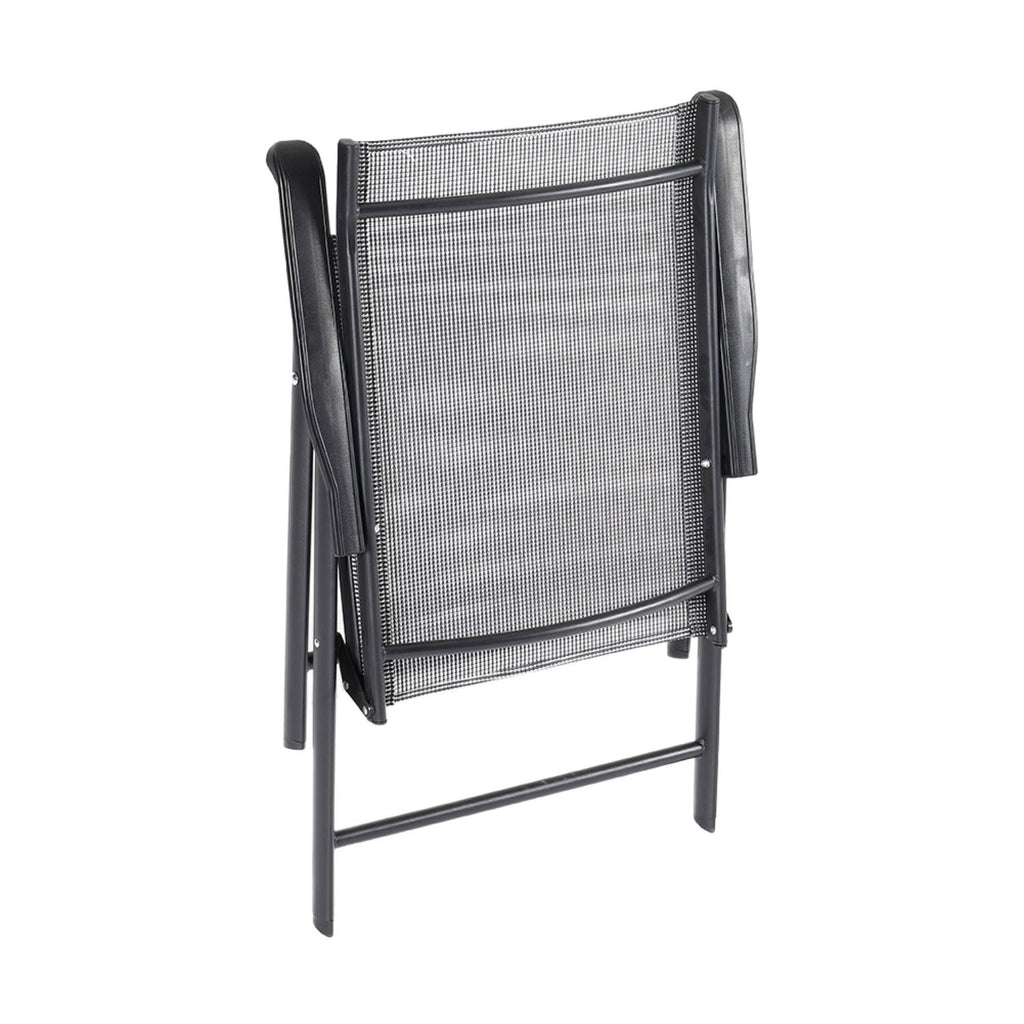 Set of 4 Metal Frame Fabric Foldable Chairs