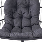 Adjustable Swing Hanging Egg Chair with Black Headrest and Cushion