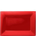 Red Plastic Serving Platters - 23cm x 32cm (3pk)