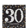 Sparkling Celebration 30th Birthday 2ply Paper Napkins - 33cm (16pk)