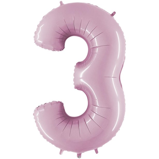 Pastel Pink Foil Number Balloons - 40"