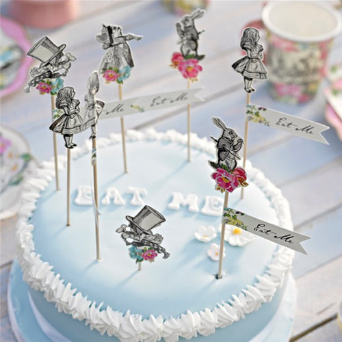 Alice in Wonderland Party Picks - 17cm (12pk)