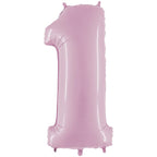 Pastel Pink Foil Number Balloons - 40"
