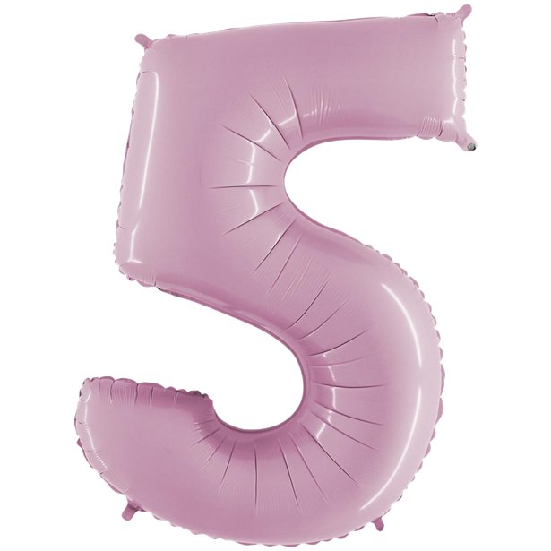 Pastel Pink Foil Number Balloons - 40"