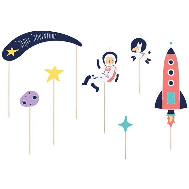 Space Cake Topper Decorations (7pk)