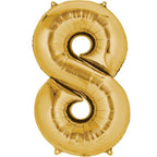 Gold Foil Number Balloons - 16" Air Fill