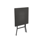 Black Square Rattan Outdoor Bistro Folding Table