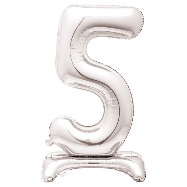 Silver Standing Number Balloons - 30" Air Fill