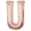 Rose Gold Letter U Balloon - 34 Foil