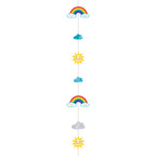Rainbow & Clouds Glitter Paper Balloon Tail - 1.8m