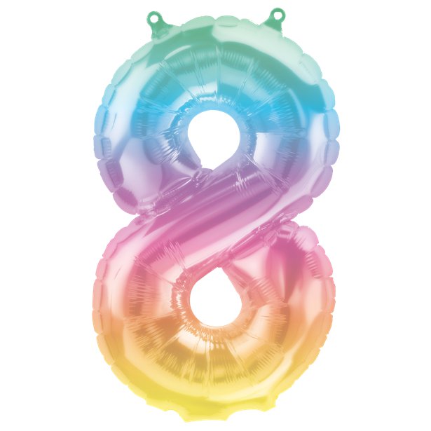 Pastel Ombre Number Balloons - 16" Air Fill