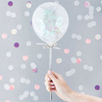 Iridescent Mini Confetti Balloon Wands - 5" Latex (5pk)