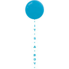 Its A Boy Glittery Balloon Tail - 1.8m