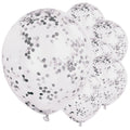 Silver Confetti Balloons - 12" Latex (6pk)